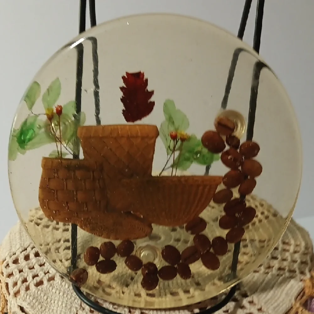 Vintage Lucite MCM 5.5 Kitchen Coaster - Groovy 1970's